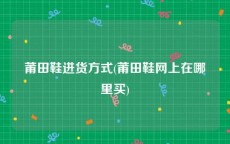 莆田鞋进货方式(莆田鞋网上在哪里买)