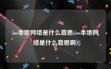ios本地网络是什么意思(ios本地网络是什么意思啊)