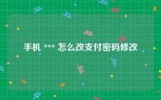 手机 *** 怎么改支付密码修改
