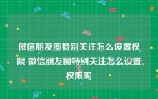 微信朋友圈特别关注怎么设置权限 微信朋友圈特别关注怎么设置权限呢
