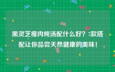 黑灵芝瘦肉炖汤配什么好？7款搭配让你品尝天然健康的美味！