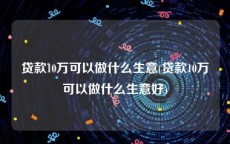 贷款10万可以做什么生意(贷款10万可以做什么生意好)