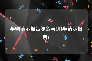 车辆请示报告怎么写(用车请示报告)