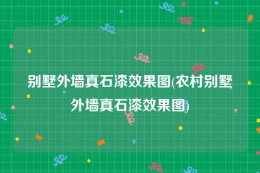 别墅外墙真石漆效果图(农村别墅外墙真石漆效果图)