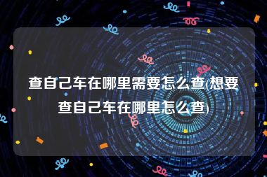 查自己车在哪里需要怎么查(想要查自己车在哪里怎么查)