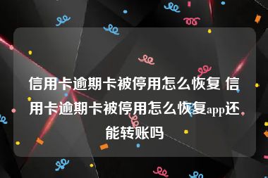 信用卡逾期卡被停用怎么恢复 信用卡逾期卡被停用怎么恢复app还能转账吗