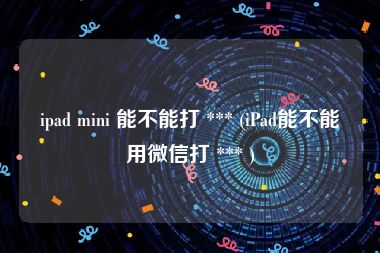 ipad mini 能不能打 *** (iPad能不能用微信打 *** )