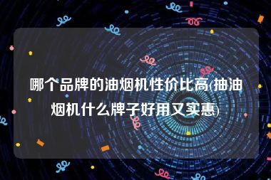 哪个品牌的油烟机性价比高(抽油烟机什么牌子好用又实惠)