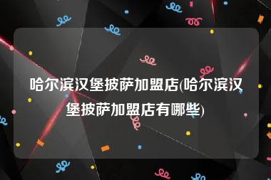 哈尔滨汉堡披萨加盟店(哈尔滨汉堡披萨加盟店有哪些)