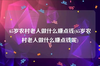 65岁农村老人做什么赚点钱(65岁农村老人做什么赚点钱呢)