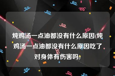 炖鸡汤一点油都没有什么原因(炖鸡汤一点油都没有什么原因吃了对身体有伤害吗)