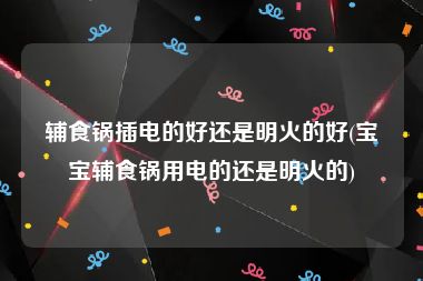 辅食锅插电的好还是明火的好(宝宝辅食锅用电的还是明火的)