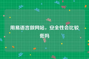 用易语言做网站，安全性会比较低吗