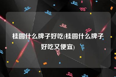 桂圆什么牌子好吃(桂圆什么牌子好吃又便宜)
