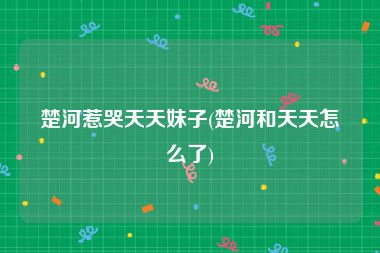 楚河惹哭天天妹子(楚河和天天怎么了)
