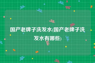 国产老牌子洗发水(国产老牌子洗发水有哪些)