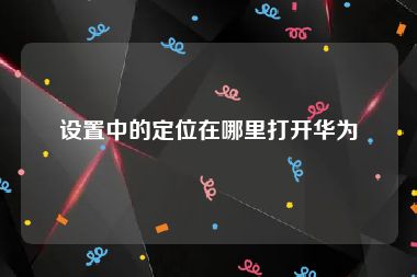 设置中的定位在哪里打开华为