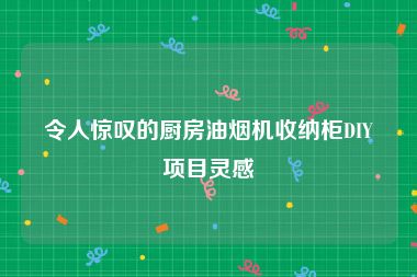 令人惊叹的厨房油烟机收纳柜DIY项目灵感