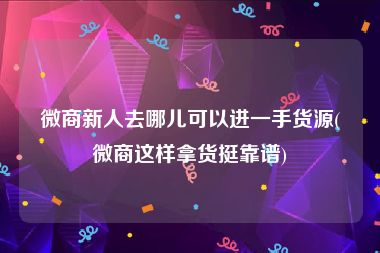 微商新人去哪儿可以进一手货源(微商这样拿货挺靠谱)