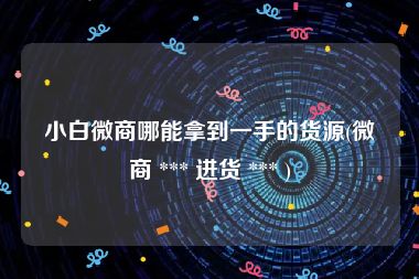 小白微商哪能拿到一手的货源(微商 *** 进货 *** )