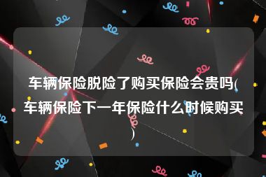 车辆保险脱险了购买保险会贵吗(车辆保险下一年保险什么时候购买)