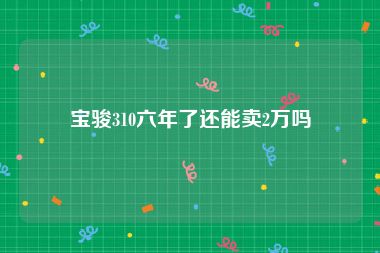 宝骏310六年了还能卖2万吗
