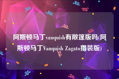 阿斯顿马丁vanquish有敞篷版吗(阿斯顿马丁Vanquish Zagato猎装版)