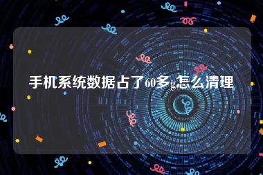 手机系统数据占了60多g怎么清理
