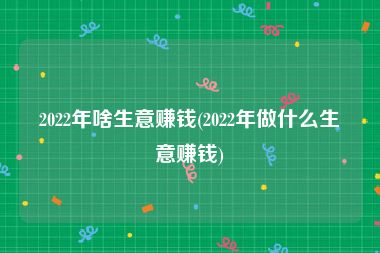2022年啥生意赚钱(2022年做什么生意赚钱)
