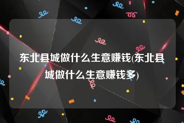 东北县城做什么生意赚钱(东北县城做什么生意赚钱多)