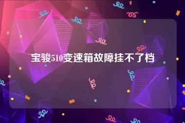宝骏510变速箱故障挂不了档