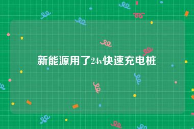 新能源用了24v快速充电桩