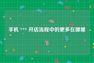 手机 *** 开店流程中的更多在哪里