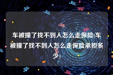 车被撞了找不到人怎么走保险(车被撞了找不到人怎么走保险承担多少)