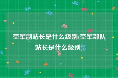 空军副站长是什么级别(空军部队站长是什么级别)