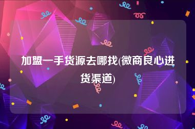 加盟一手货源去哪找(微商良心进货渠道)