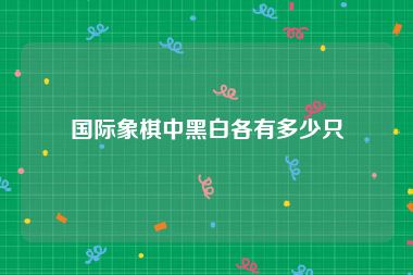 国际象棋中黑白各有多少只