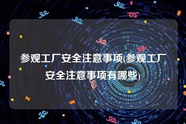 参观工厂安全注意事项(参观工厂安全注意事项有哪些)