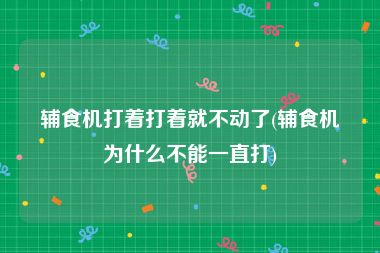 辅食机打着打着就不动了(辅食机为什么不能一直打)