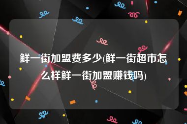 鲜一街加盟费多少(鲜一街超市怎么样鲜一街加盟赚钱吗)
