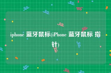 iphone 蓝牙鼠标(iPhone 蓝牙鼠标 指针)