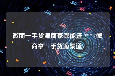 微商一手货源商家哪能进 *** (微商拿一手货源渠道)