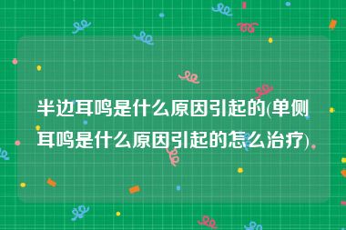 半边耳鸣是什么原因引起的(单侧耳鸣是什么原因引起的怎么治疗)