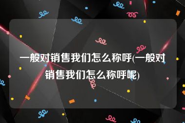 一般对销售我们怎么称呼(一般对销售我们怎么称呼呢)