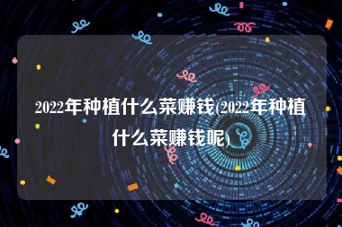 2022年种植什么菜赚钱(2022年种植什么菜赚钱呢)