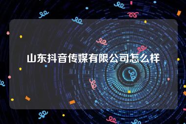 山东抖音传媒有限公司怎么样