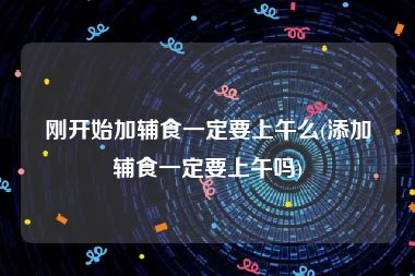 刚开始加辅食一定要上午么(添加辅食一定要上午吗)