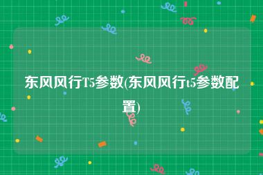 东风风行T5参数(东风风行t5参数配置)