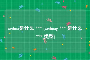 wcdma是什么 *** (wcdmag *** 是什么 *** 类型)