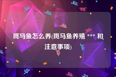 斑马鱼怎么养(斑马鱼养殖 *** 和注意事项)